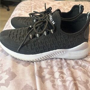 Danskin Black Cushion Knit Sneakers with White Soles